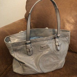 Coach Grey Leather Tote Purse